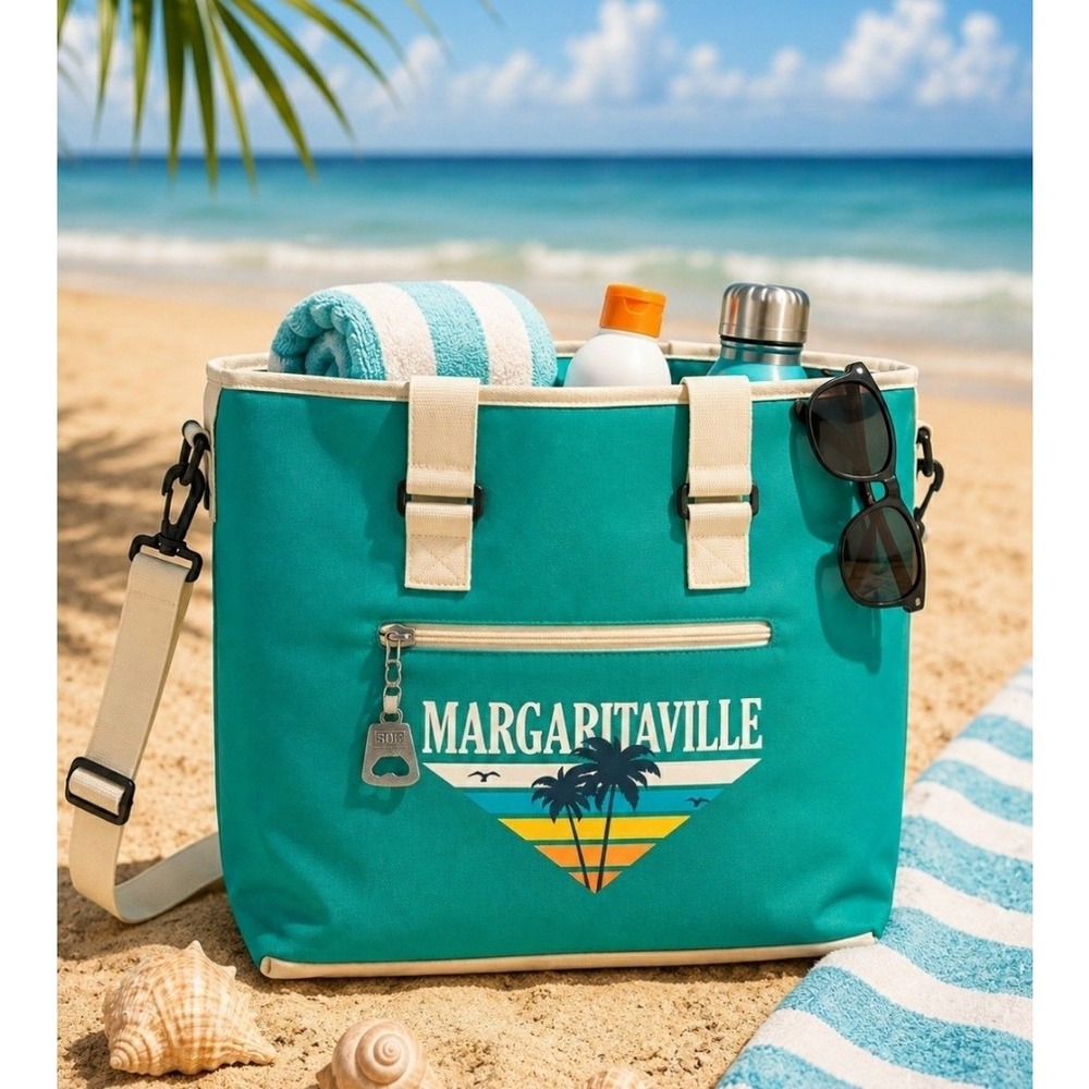 🦜Margaritaville Deluxe Insulated Tote Bag Cooler NWT Beach Bag Bottle Opener
